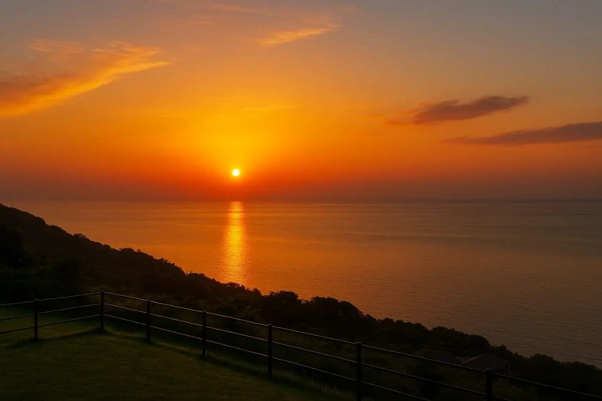 淡路島の高台から望む夕景