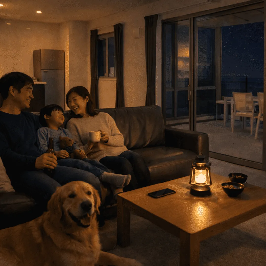 リビングでくつろぐ夜